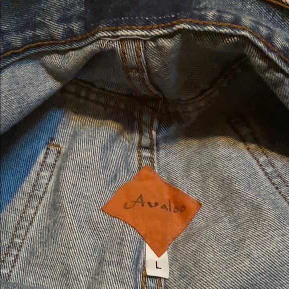 Avaloo handcrafted jeans. Size L XL wearable art - Picture 7 of 8